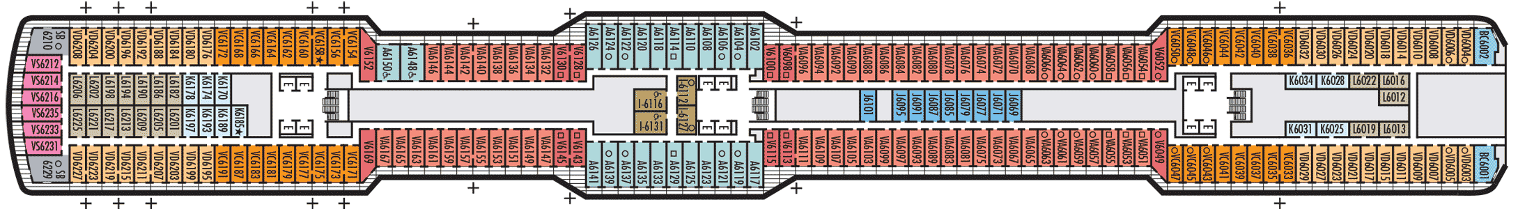 Deckplan Deck 6 Mozart Deck – Nieuw Statendam