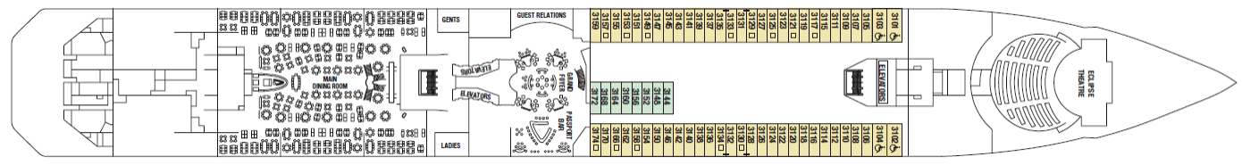 Deckplan Plaza Deck – Celebrity Eclipse
