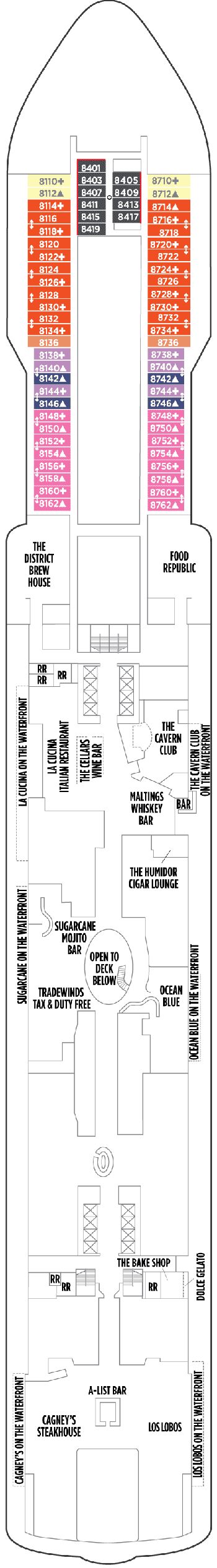 Deckplan Deck 8 – Norwegian Bliss