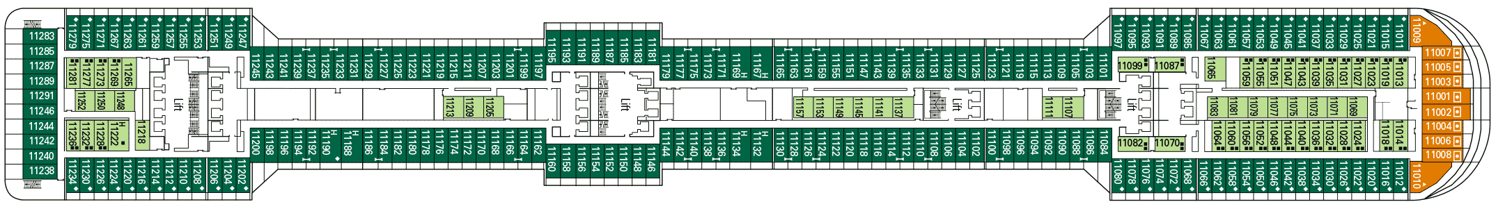 Deckplan Caravaggio Deck – MSC Splendida