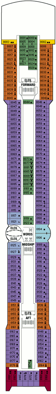 Deckplan Panorama Deck – Celebrity Millennium  