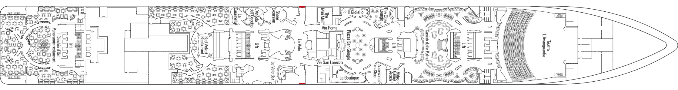 Deckplan Deck 6 - Magnifico – MSC Fantasia