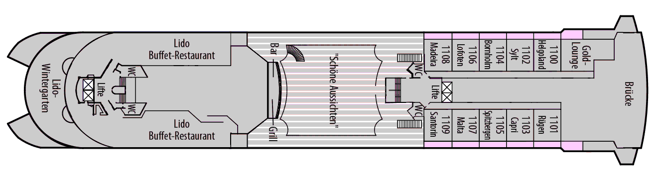 Deckplan Deck 11 - Lido Deck – Amera