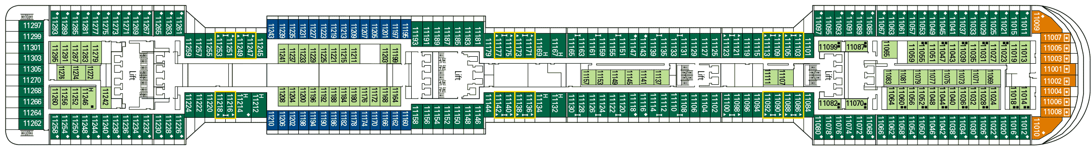 Deckplan Deck 11 - Giada – MSC Preziosa