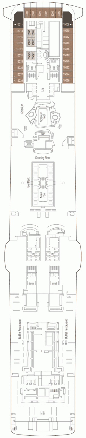 Deckplan Deck 15 - Tour Eiffel – MSC Meraviglia