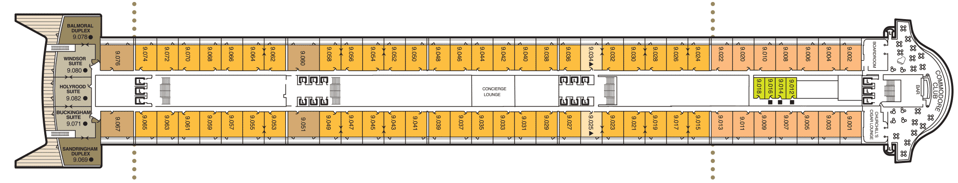 Deckplan Deck 9 – Queen Mary 2