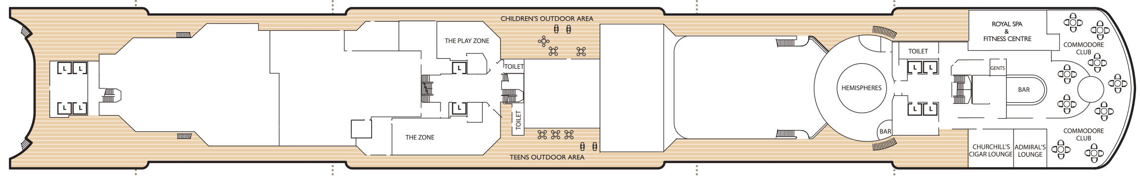 Deckplan Deck 10 – Queen Victoria