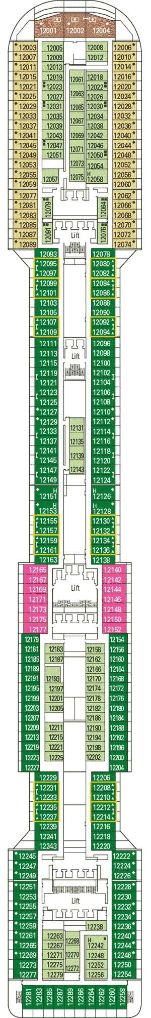 Deckplan Deck 12 Aurora – MSC Divina
