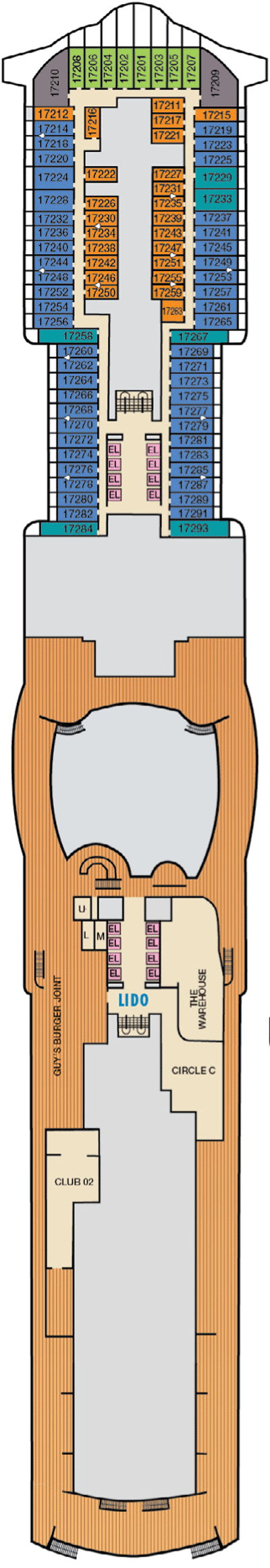 Deckplan Deck 17 – Mardi Gras