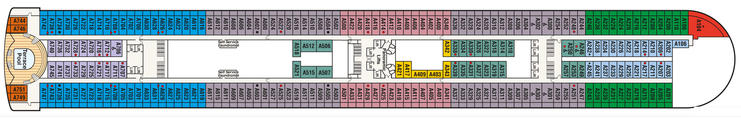 Deckplan Deck 12 Aloha – Sapphire Princess