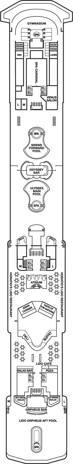 Deckplan Lido Deck – Carnival Miracle