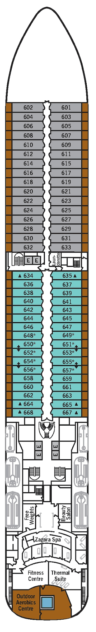 Deckplan Deck 6 – Silver Spirit