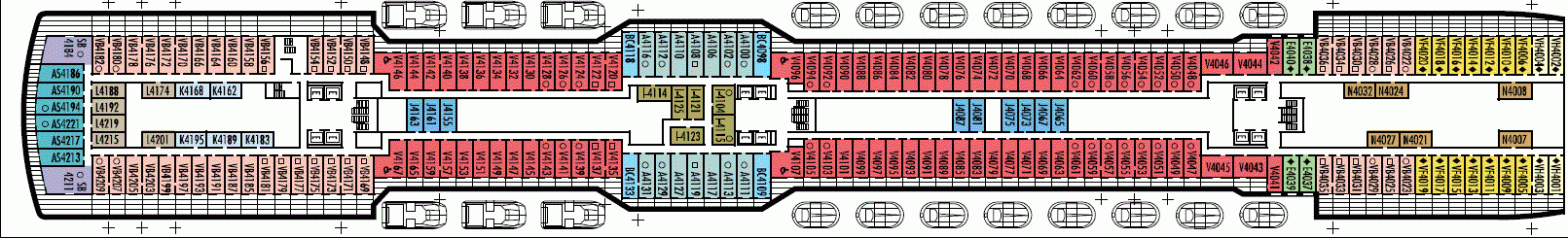Deckplan Deck 4 Beethoven Deck  – Koningsdam