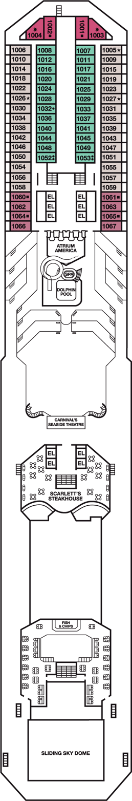 Deckplan Panorama Deck – Carnival Valor
