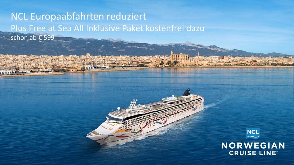 NCL - ausgewählte Europaabfahrten - Balcony- und Club-Balcony-Kategorien Free at Sea-Upgradepaket for free