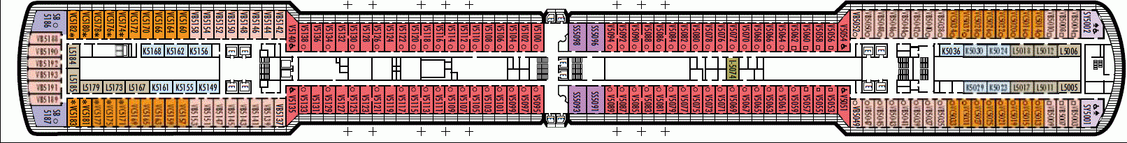 Deckplan Deck 5 - Verandah Deck – Seven Seas Explorer