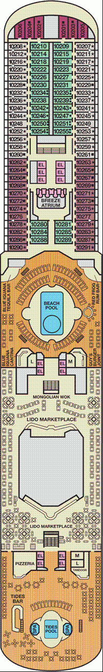 Deckplan Lido – Carnival Breeze