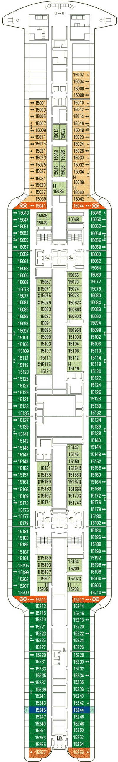 Deckplan Deck 15 – MSC Seashore