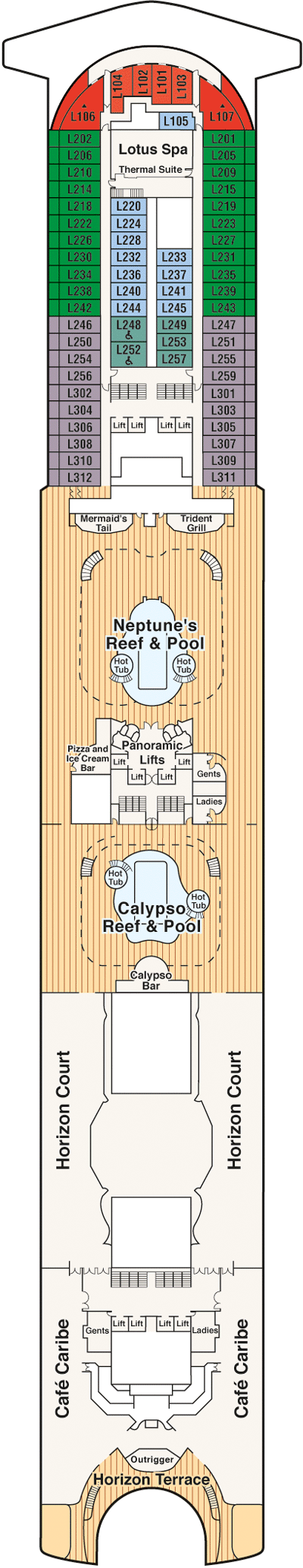 Deckplan Deck 15 Lido – Emerald Princess