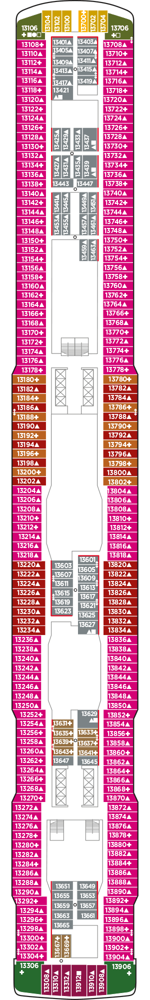 Deckplan Deck 13 – Norwegian Escape