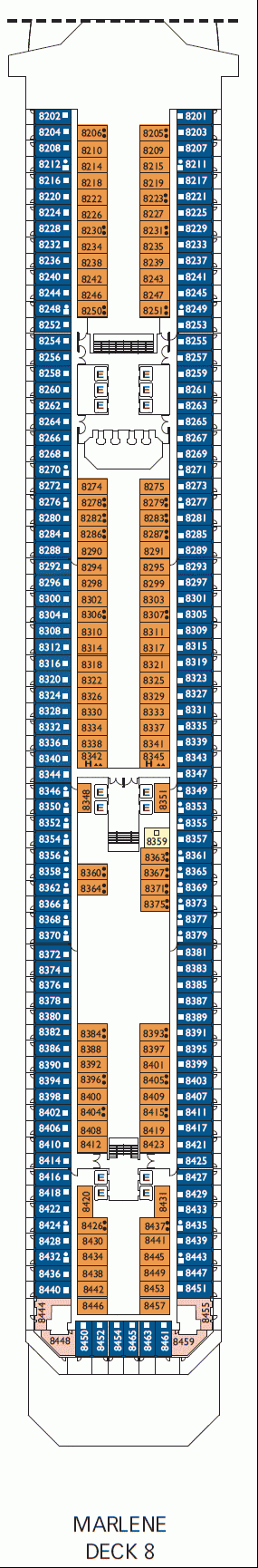 Deckplan Marlene Deck – Costa Fascinosa