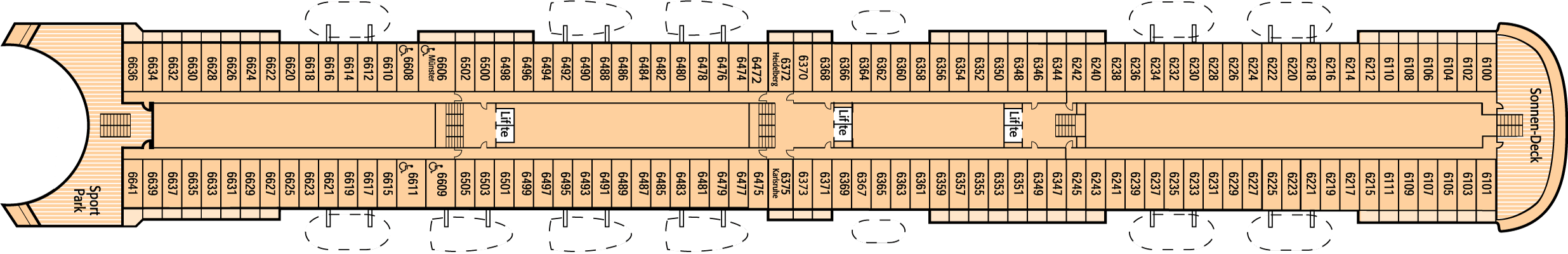 Deckplan Deck 6 Apollodeck – Artania
