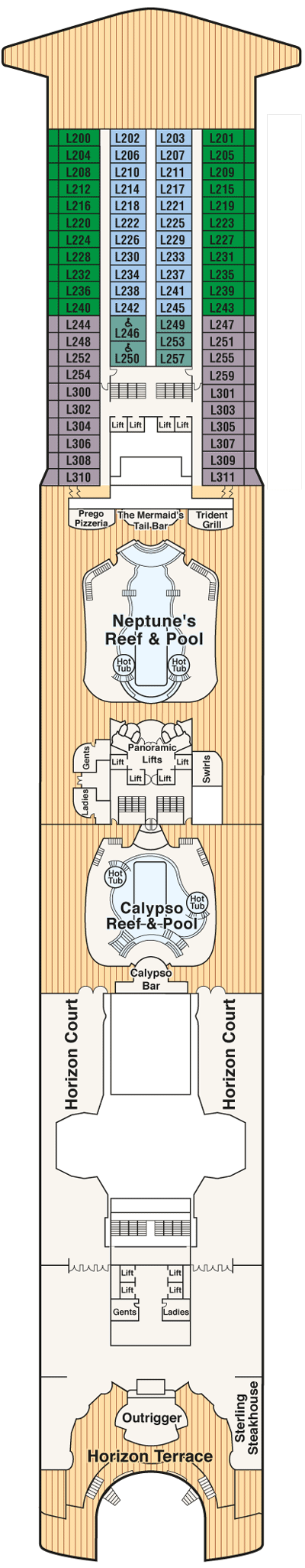 Deckplan Deck 14 Lido – Sapphire Princess