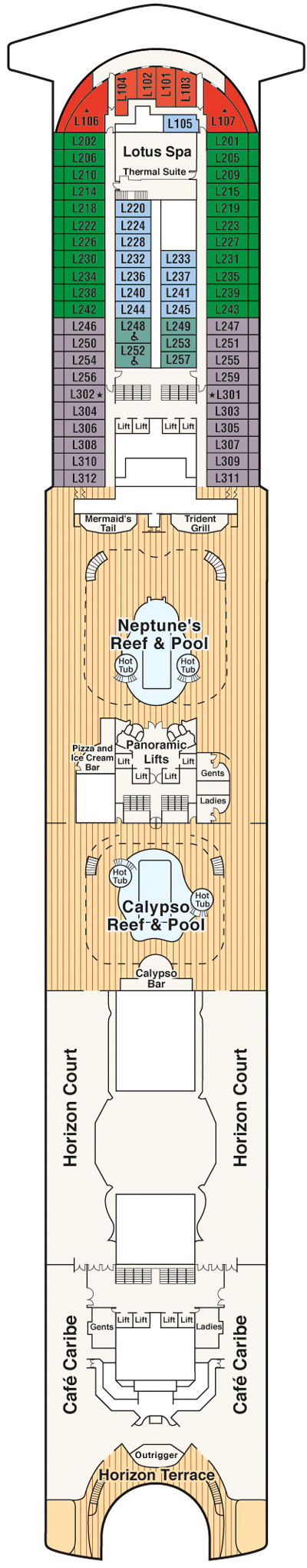 Deckplan Deck 15 Lido – Ruby Princess
