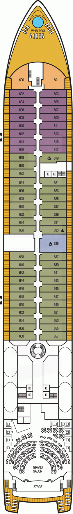 Deckplan Deck 6 – Seabourn Quest