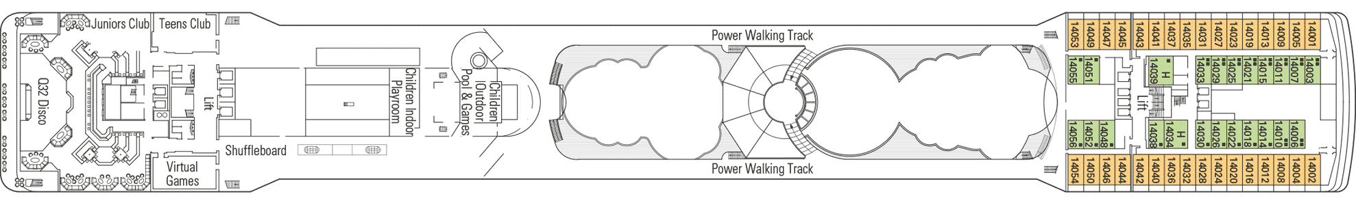 Deckplan Deck 14 - Capriccio – MSC Musica