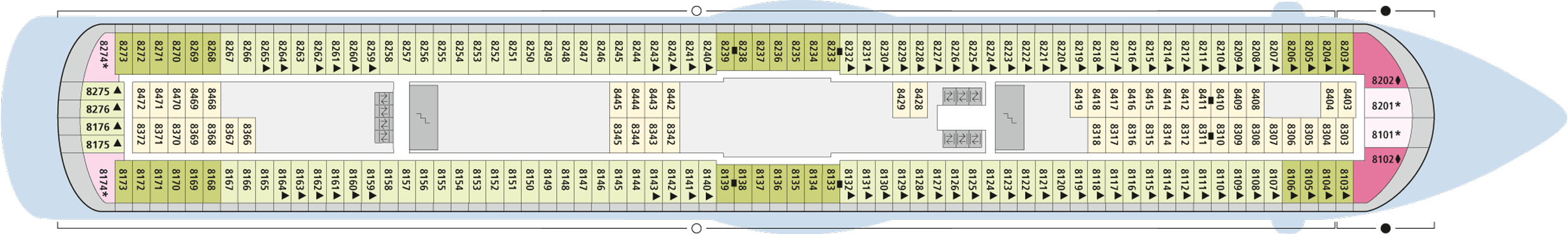 Deckplan Deck 8 – AIDAluna