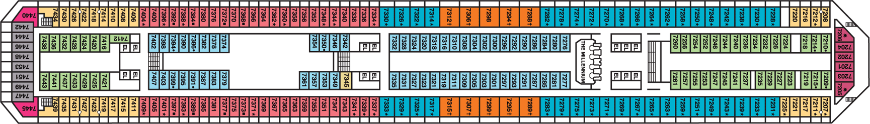 Deckplan Empress Deck – Carnival Freedom