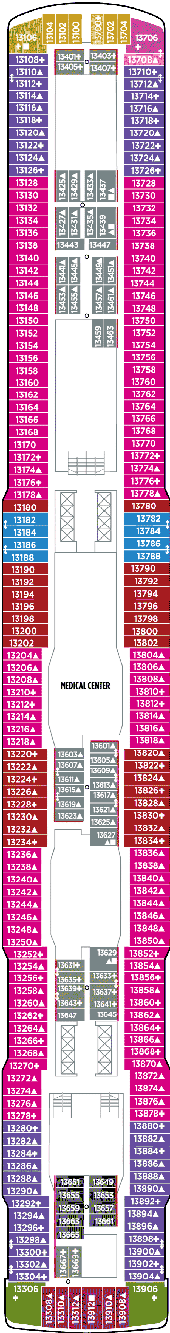 Deckplan Deck 13 – Norwegian Bliss