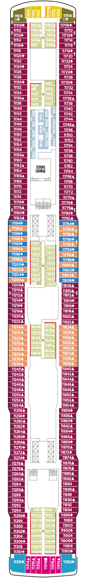 Deckplan Deck 11 – Norwegian Encore