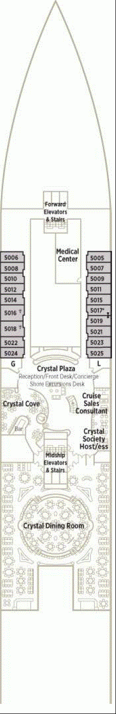 Deckplan Deck 5 Crystal Deck – Crystal Symphony