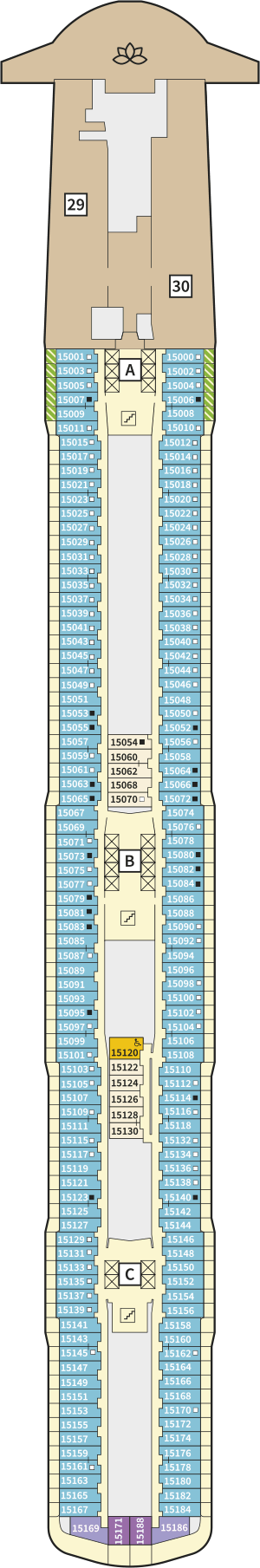Deckplan Deck 15 – Mein Schiff Flow