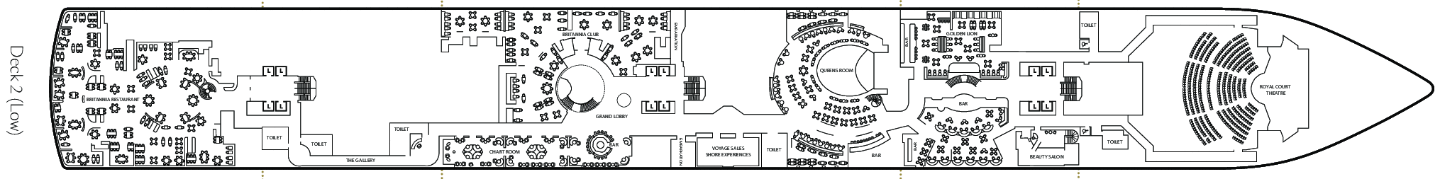 Deckplan Deck 2 – Queen Anne