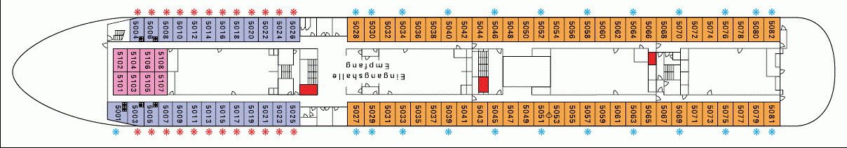 Deckplan Deck 5 Kapitäns-Deck – Deutschland