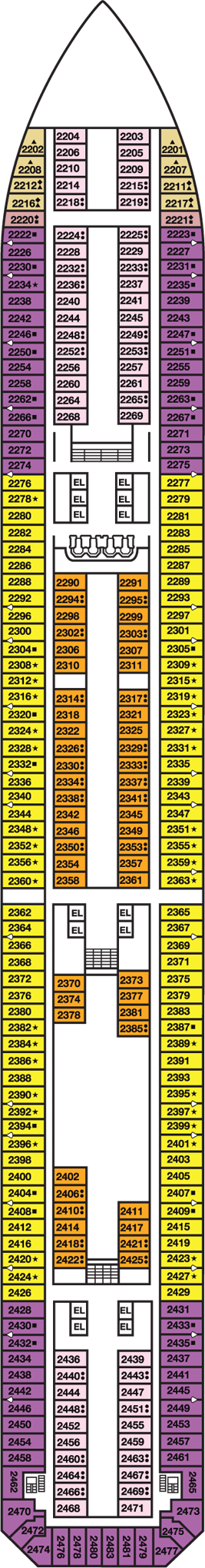 Deckplan Main Deck – Carnival Valor