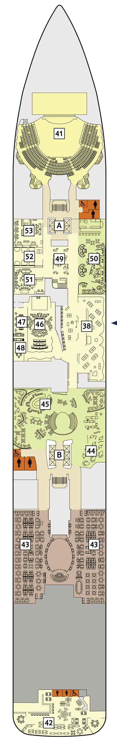 Deckplan Deck 4 Seestern – Mein Schiff 6