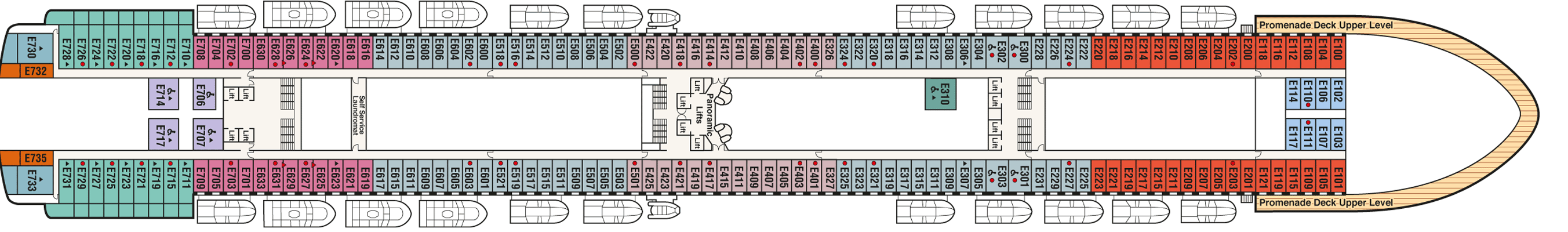 Deckplan Deck 8 Emerald – Sapphire Princess
