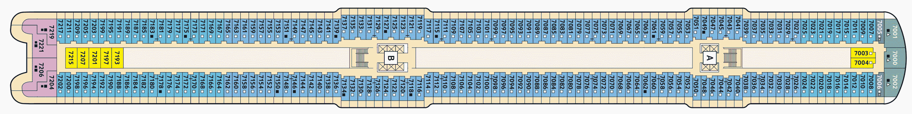 Deckplan Deck 7 - Hanse – Mein Schiff 1
