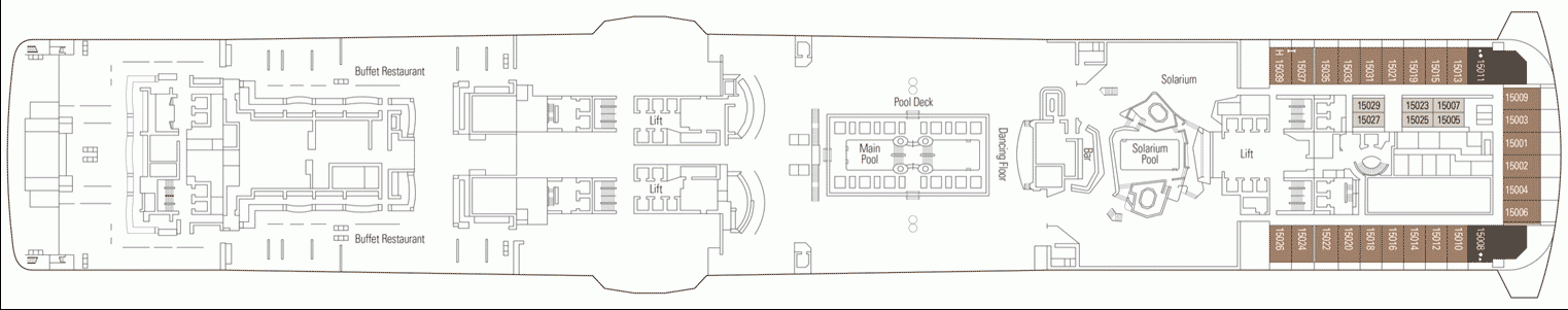 Deckplan Deck 15 - Tour Eiffel – MSC Meraviglia