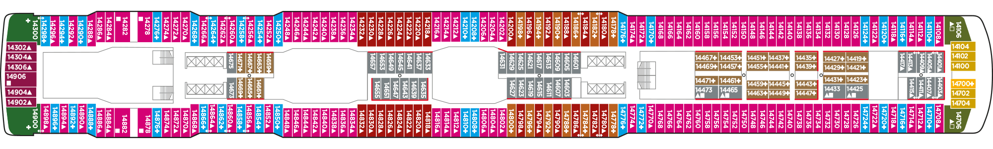 Deckplan Deck 14 – Norwegian Escape