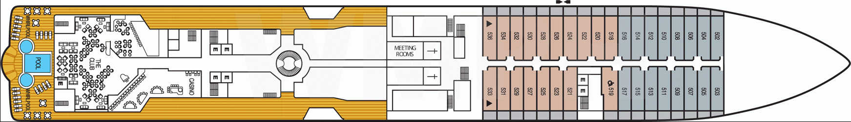 Deckplan Deck 5 – Seabourn Quest