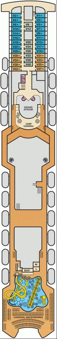 Deckplan Verandah Deck – Carnival Paradise