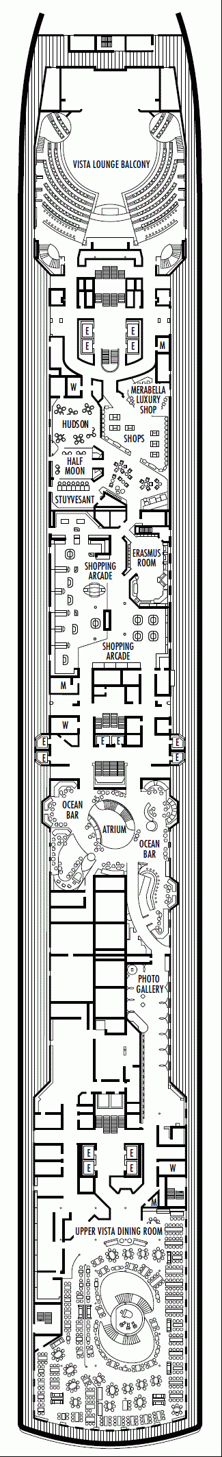 Deckplan Deck 3 - Promenade Deck – Westerdam