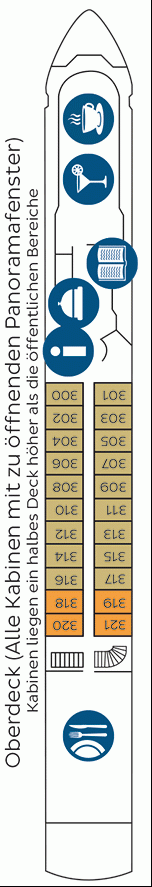 Deckplan Oberdeck – Bijou du Rhone