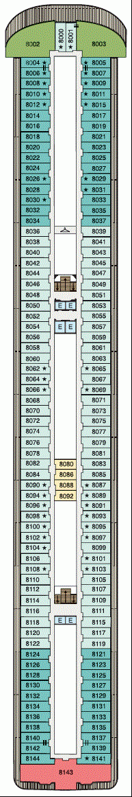 Deckplan Deck 8 – Riviera