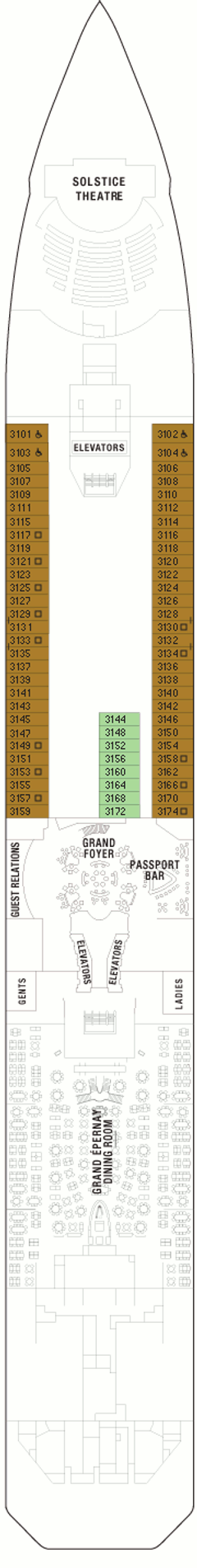 Deckplan Plaza Deck – Celebrity Solstice  
